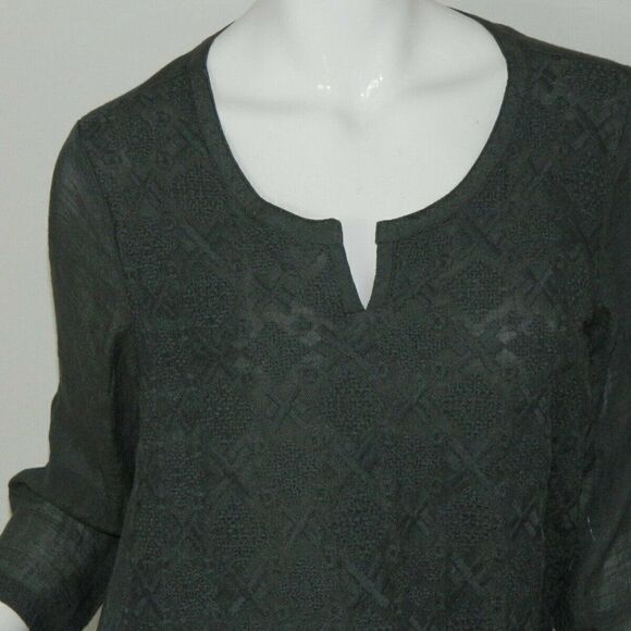 Monoreno Tunic Gray Embroidered Lightweight Cotton  Shirt‎ - Picture 4 of 10